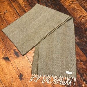 McNUTT Lambswool Scarf, Blue Herringbone, 11" x 82"